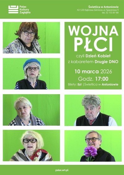 Plakat wydarzenia: Wojna płci, czyli Dzień Kobiet z kabaretem Drugie DNO  